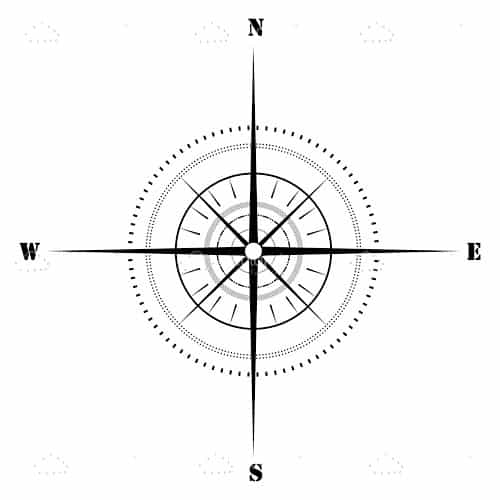 Abstract Compass in Sketch Style